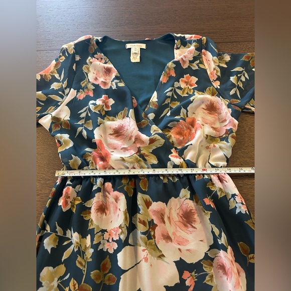 Floral Maxi V-Neck Dress Women’s Club Soda Size XL Puff Sleeve Boho Romantic - Picture 7 of 9